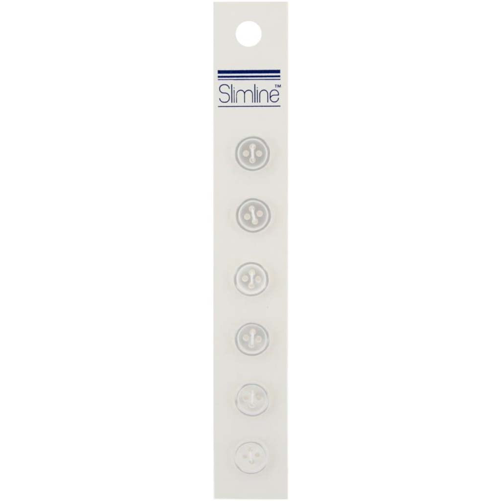 SLIMLINE BUTTONS PEARL 9/16IN 2-HOLE 6PC