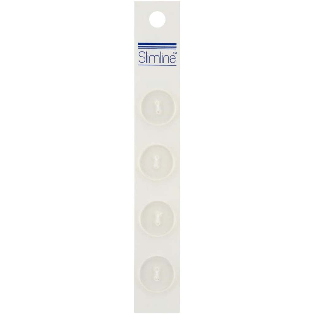 SLIMLINE BUTTONS CLEAR 3/4IN 2-HOLE 4PC