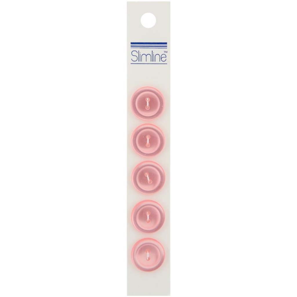 SLIMLINE BUTTONS PINK 3/4IN 2-HOLE 5PC