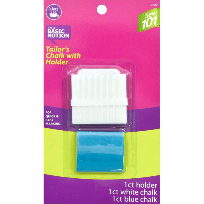 White/Blue Tailors Chalk With Holder