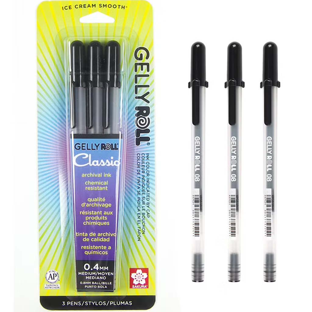 Gelly Roll Medium Point Pens 3Pkg Black