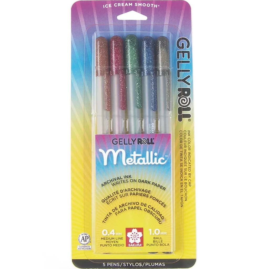 Gelly Roll Pen Dark Metallic Set of 5