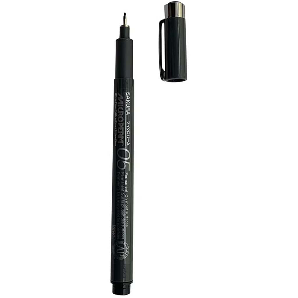 Microperm Permanent Black Fine Line Pen .45mm