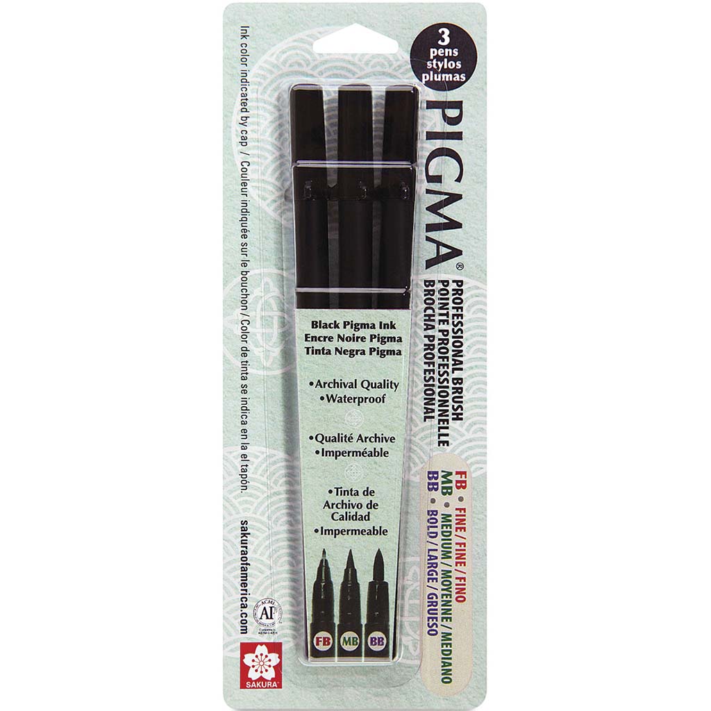 Sakura Pigma Professional Brush Pens Set of 3