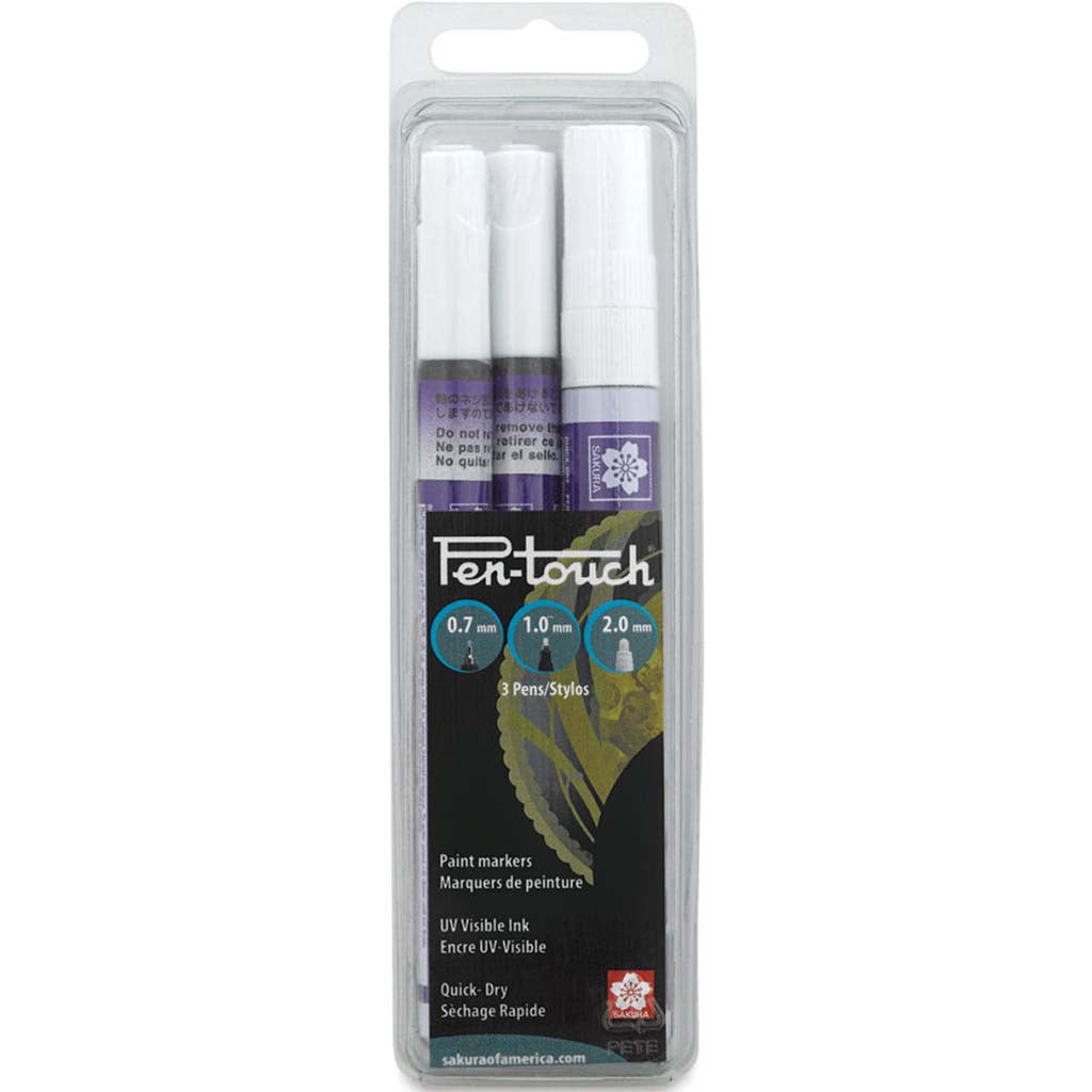 Pentouch Fluorescent Marker Set of 3 UV-Visible Blue Set