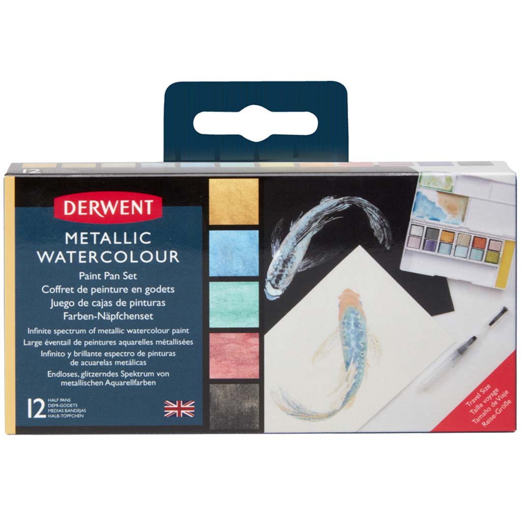 Derwent Metallic Watercolor Paint Pan Set of 12