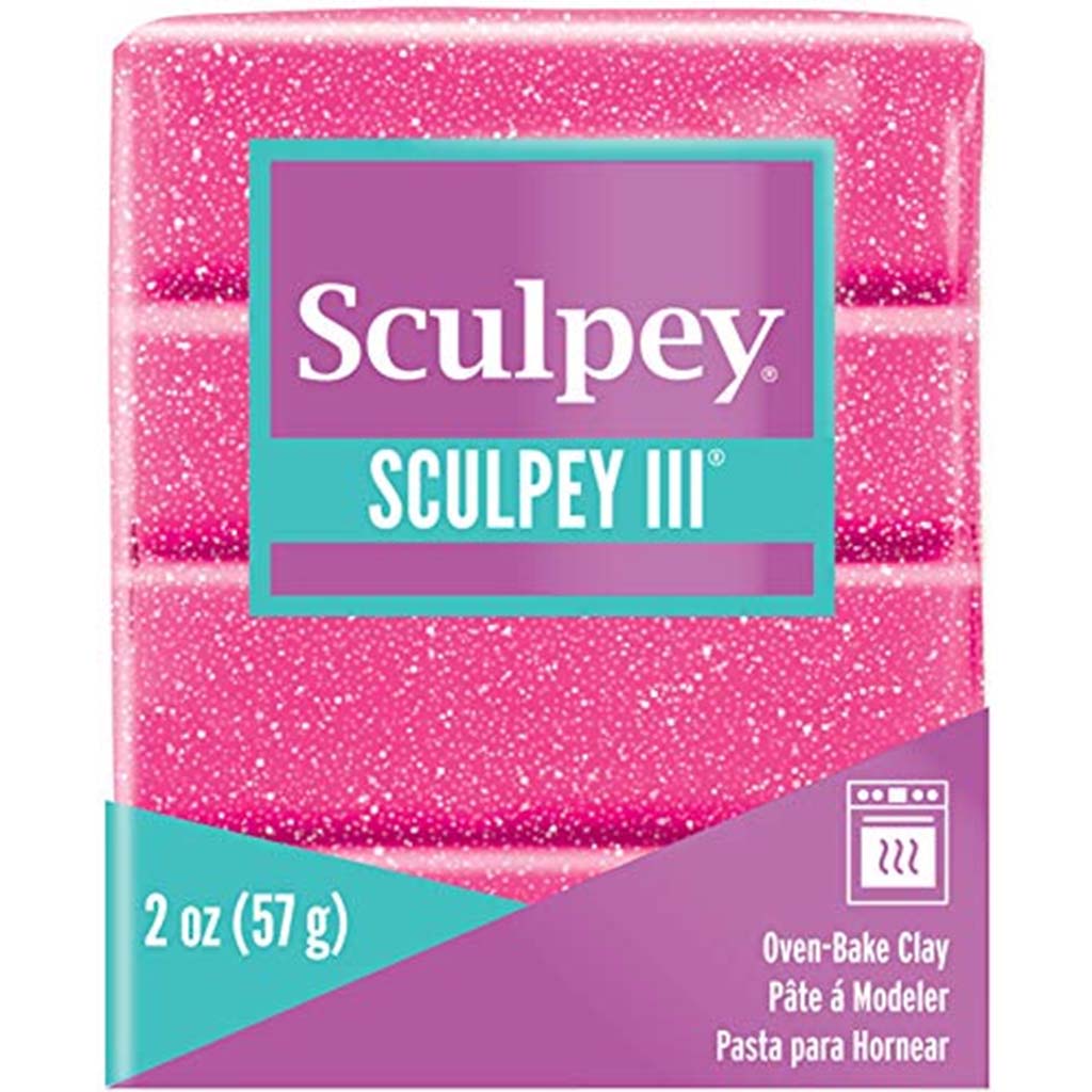 Sculpy III 2oz Pink Glitter