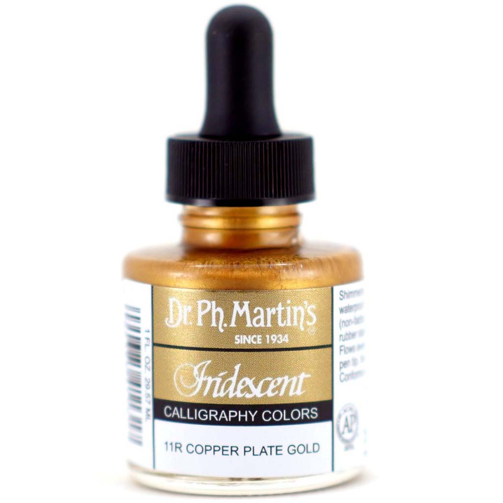 Iridescent Calligraphy Ink Copper Plate Gold 1oz