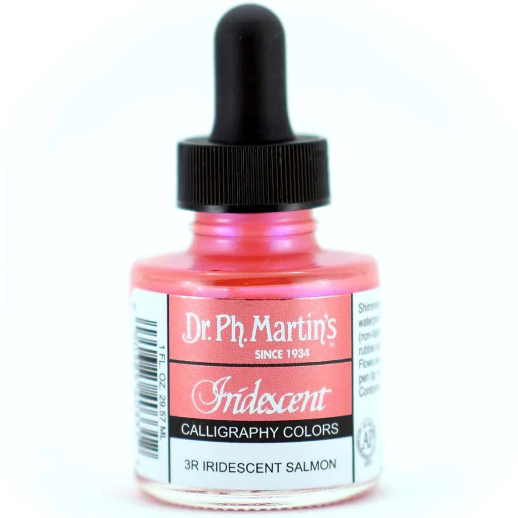 Dr.Ph Martin&#39;s Iridescent Calligraphy Ink Salmon 1oz