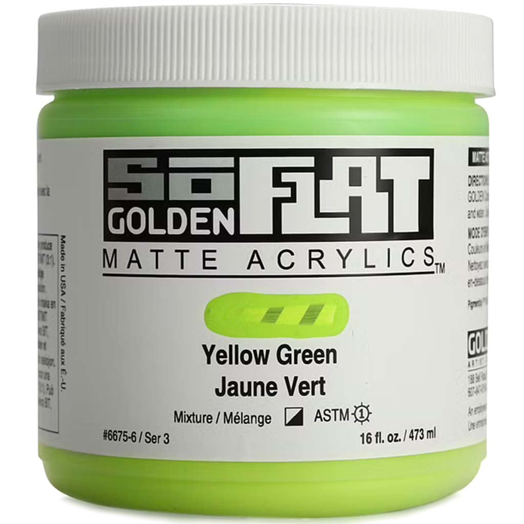 SoFlat Matte Acrylic Paint 16oz SR3 Yellow Green