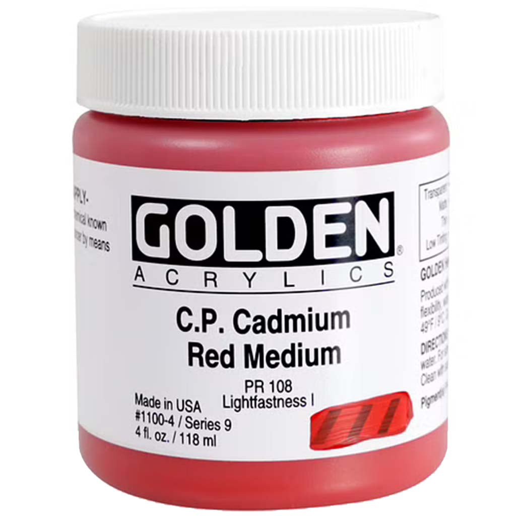 Heavy Body Artist Acrylics 4oz SR9 Cadmium Red Medium