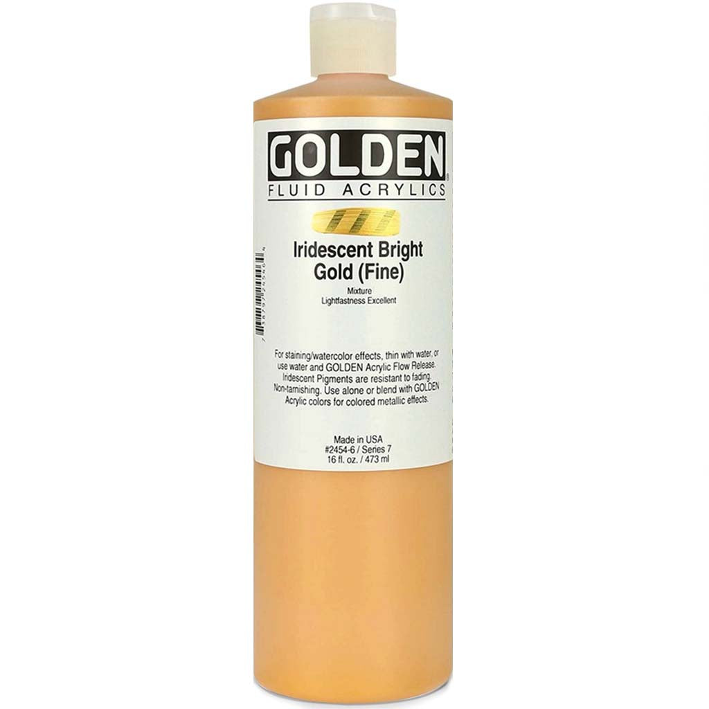 Golden Fluid Acrylics 16oz Iridescent Bright Gold (Fine)