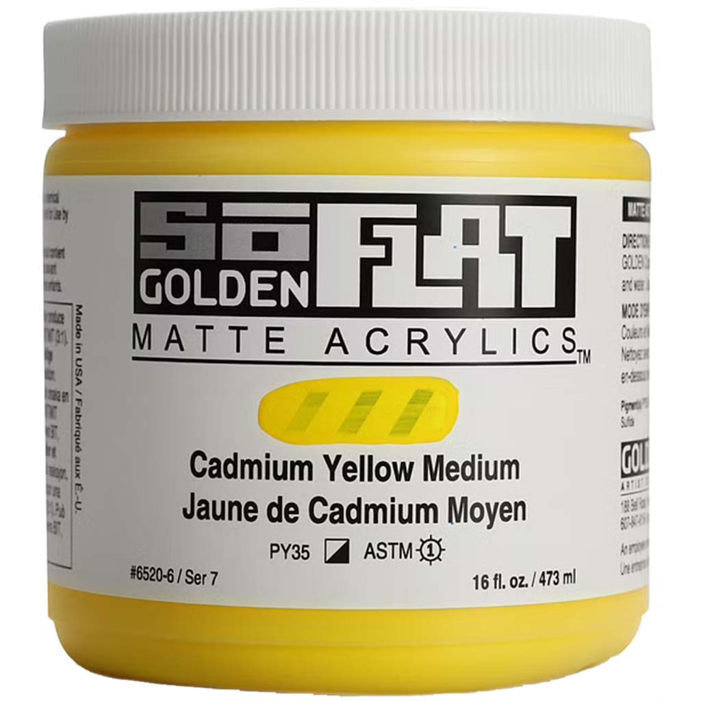 SoFlat Matte Acrylic Paint 16oz SR7 Cadmium Yellow Medium