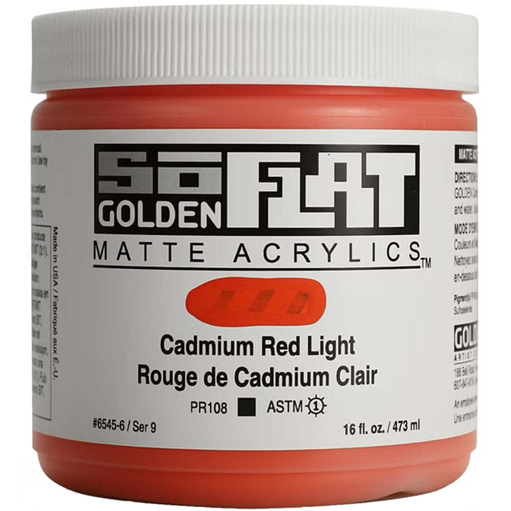 SoFlat Matte Acrylic Paint 16oz Cadmium Red Light