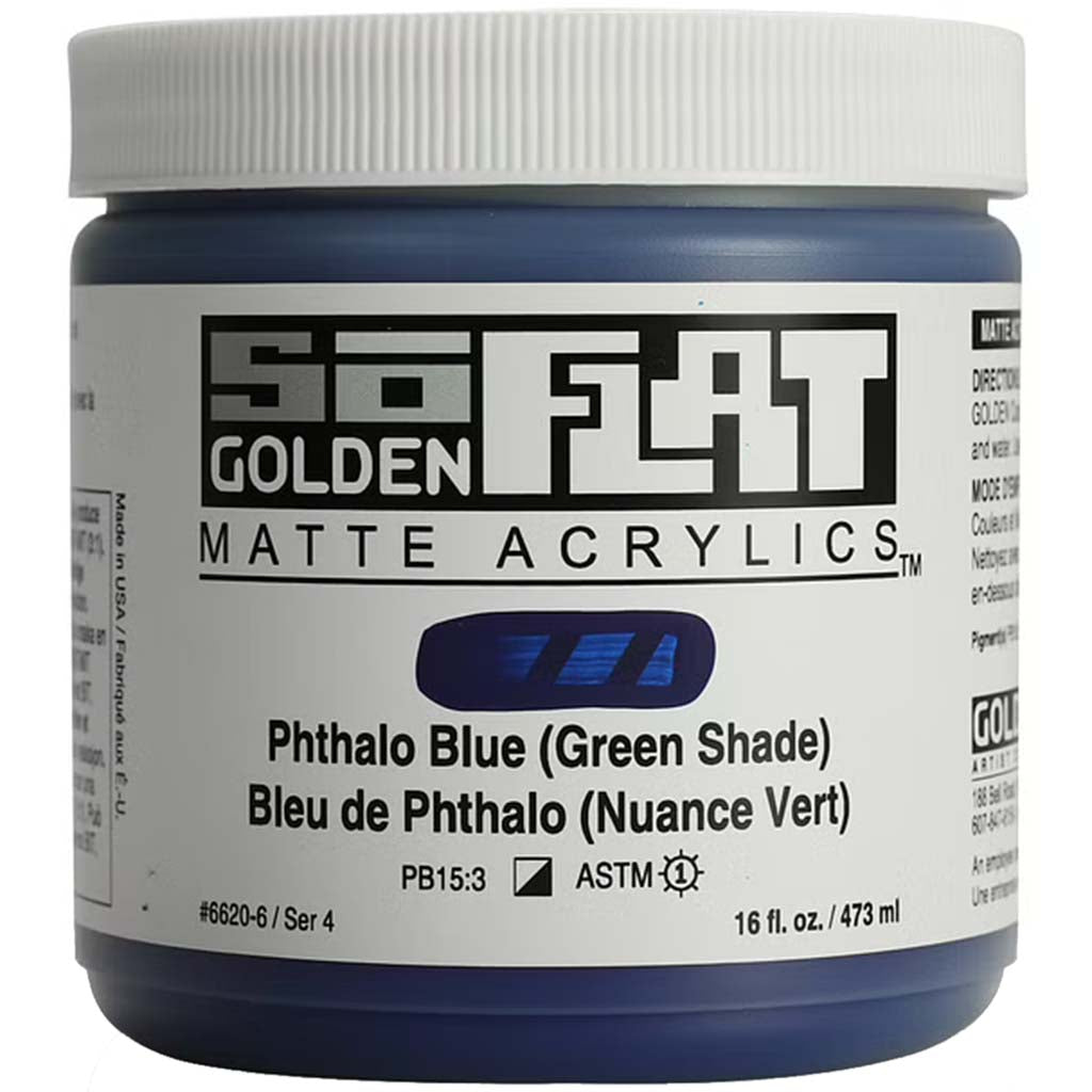 SoFlat Matte Acrylic Paint 16oz Phthalo Blue (Green Shade)