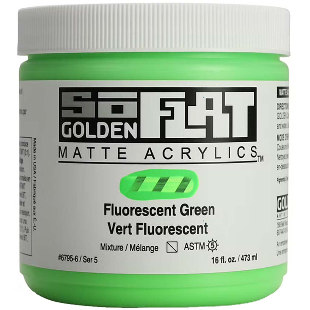 SoFlat Matte Acrylic Paint 16oz Fluorescent Green