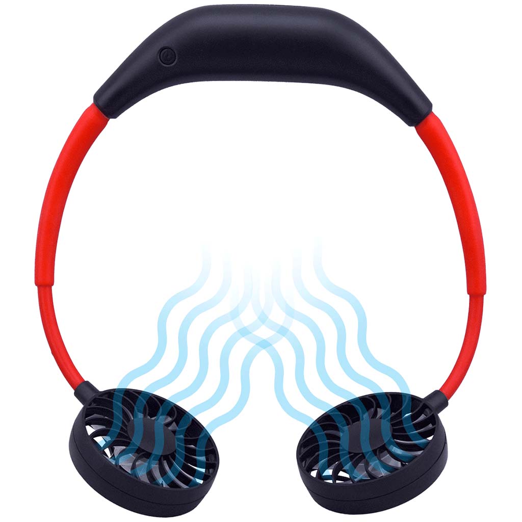 Portable Neck Fan Hands Free Hanging Sport Fan Black