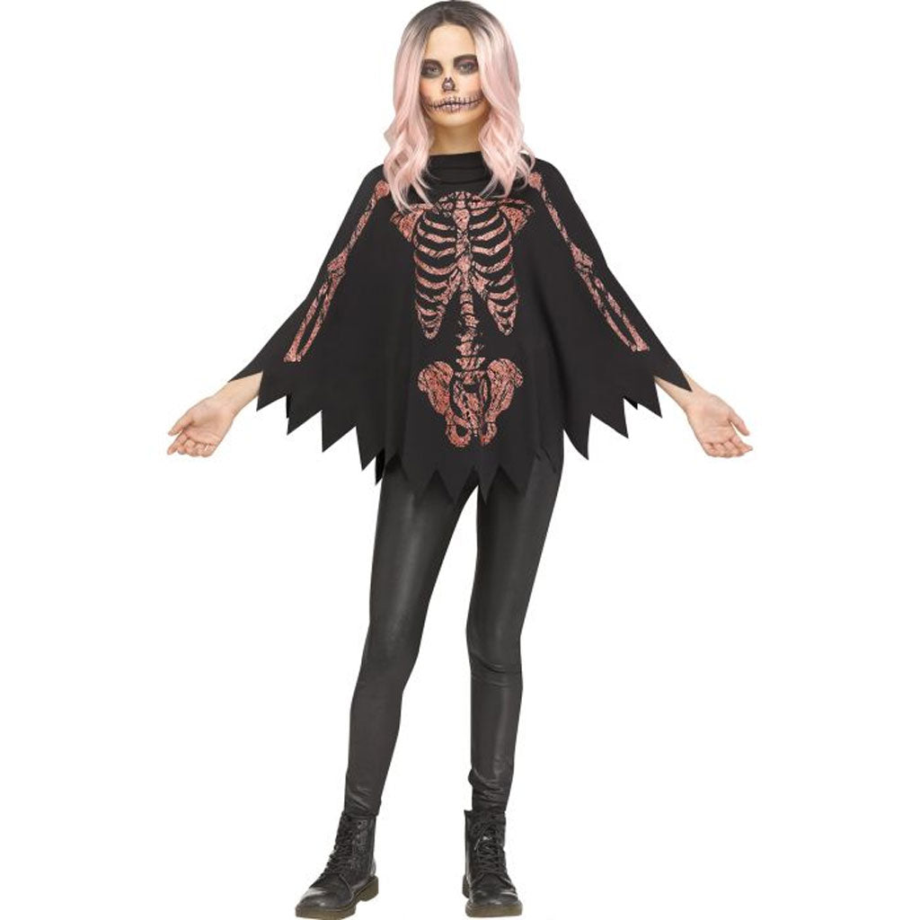 Shimmer Skeleton Poncho Child