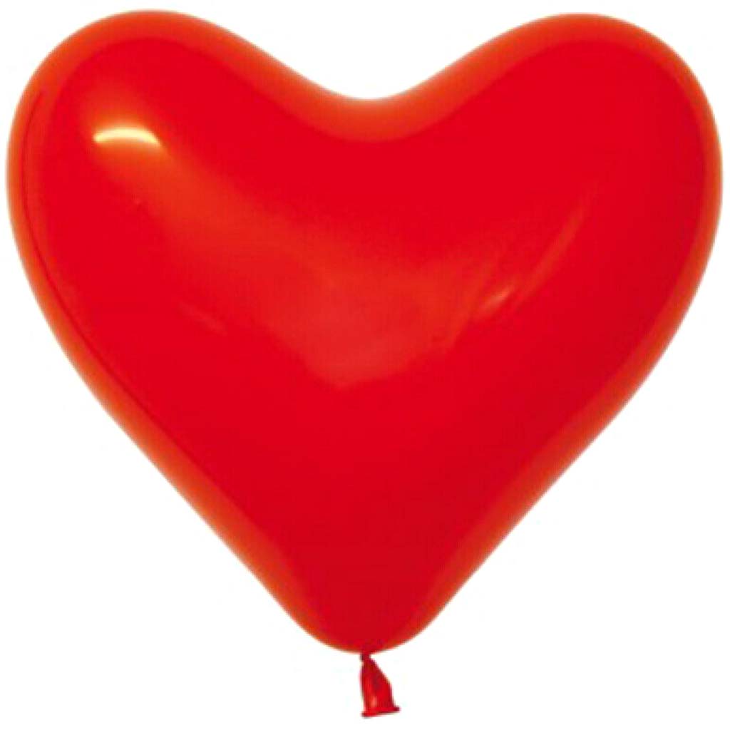 Latex Balloon Standard Heart 12in, Red