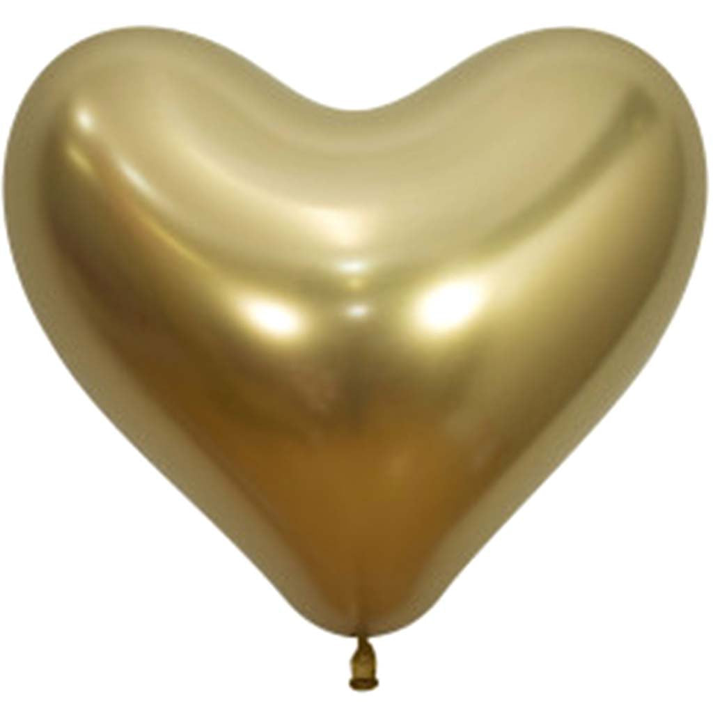 Latex Balloon Standard Heart 14in, Gold