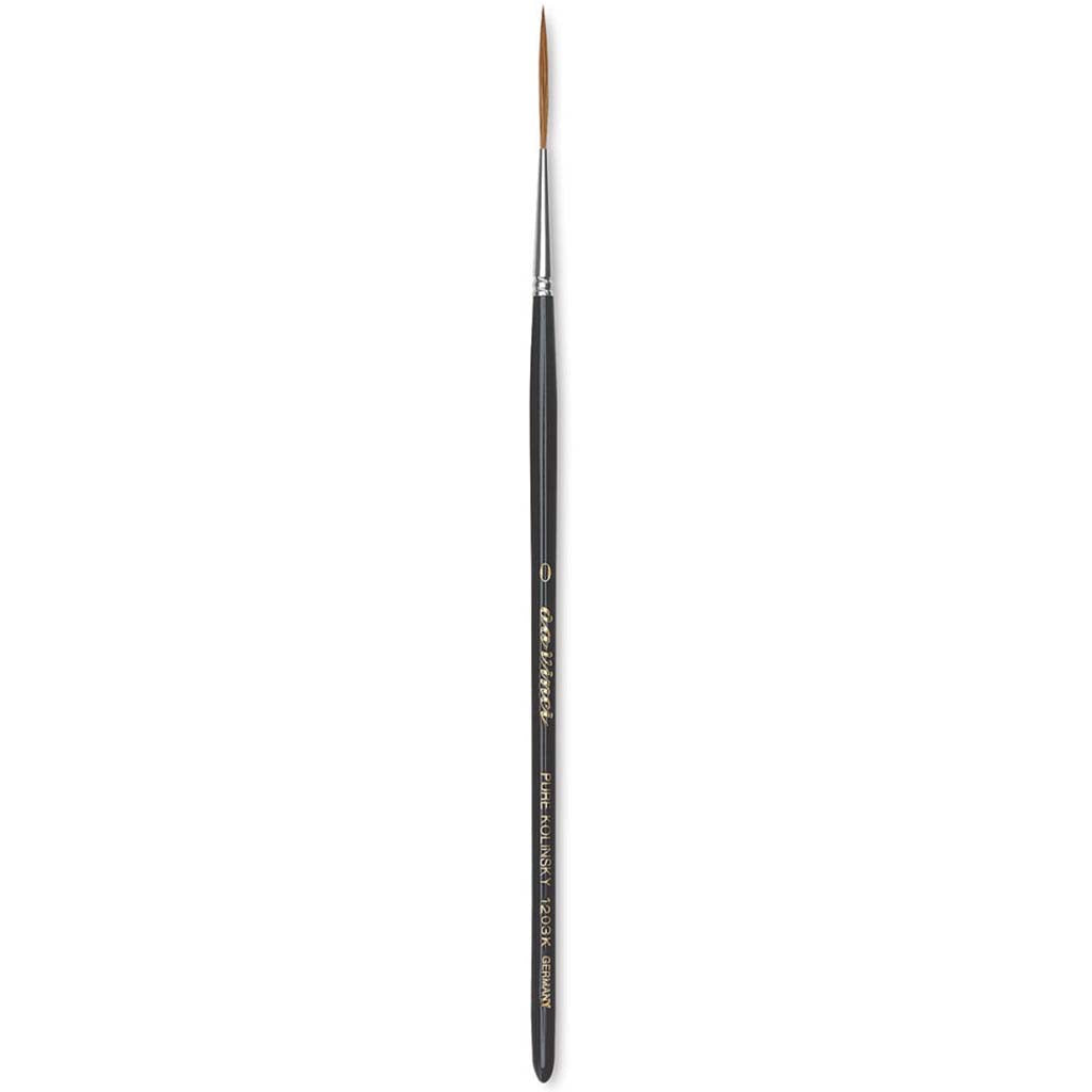 Maestro Kolinsky Brush Long Liner, Short Handle, Size 0