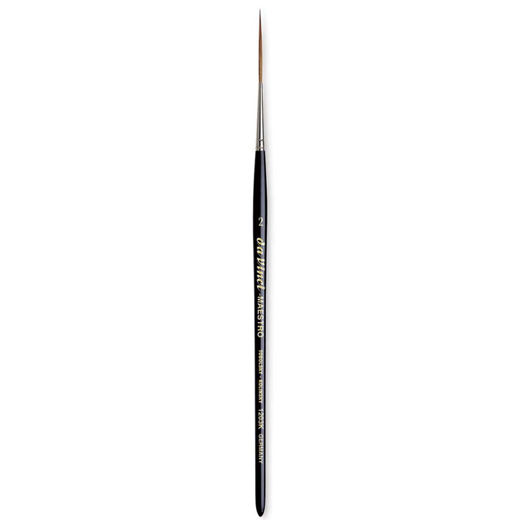 Maestro Kolinsky Brush Long Liner, Short Handle, Size 2