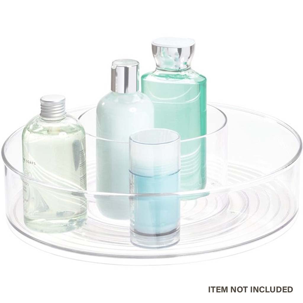 Clear Plastic Turntable Organizer, 12in x 3in
