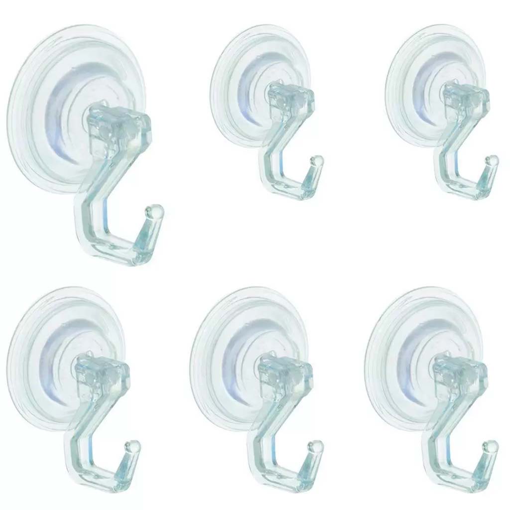 Power Lock Clear Suction Hooks, 6pc