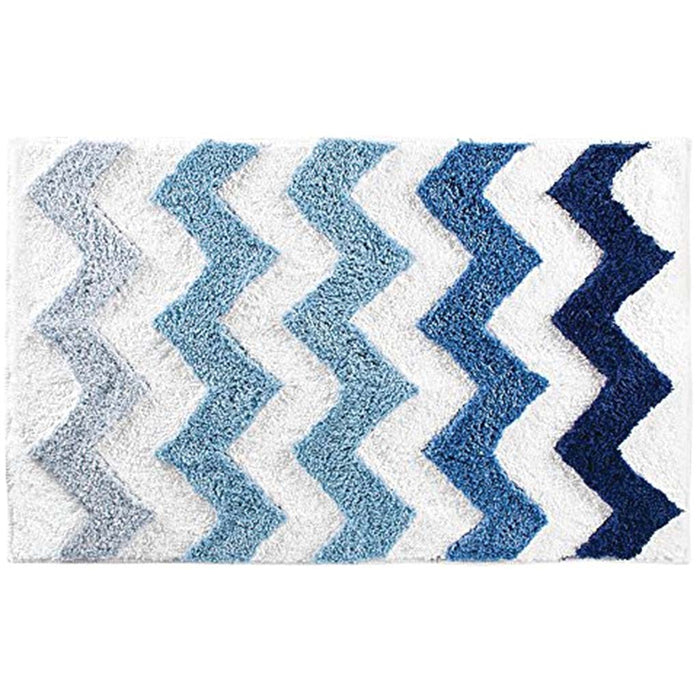 Chevron Rug 34in x 21in, Blue