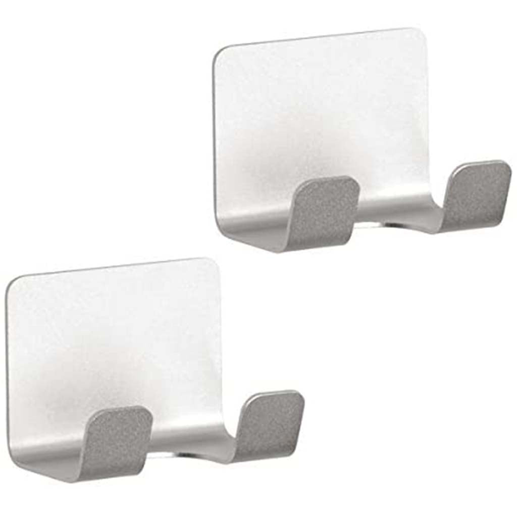 AFFIXX Metro Aluminum Hooks, Set of 2 Silver
