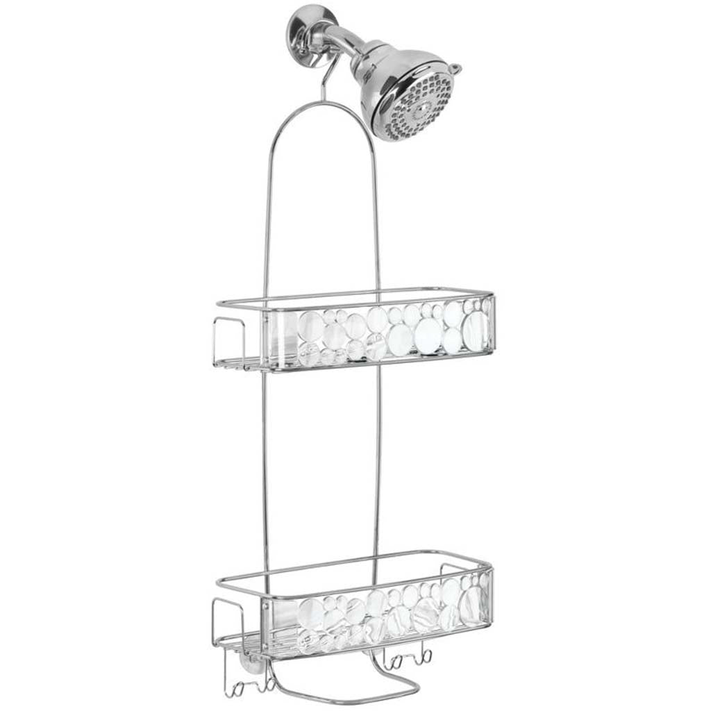 Bathroom Shower Caddy Extra Long Clear/Silver