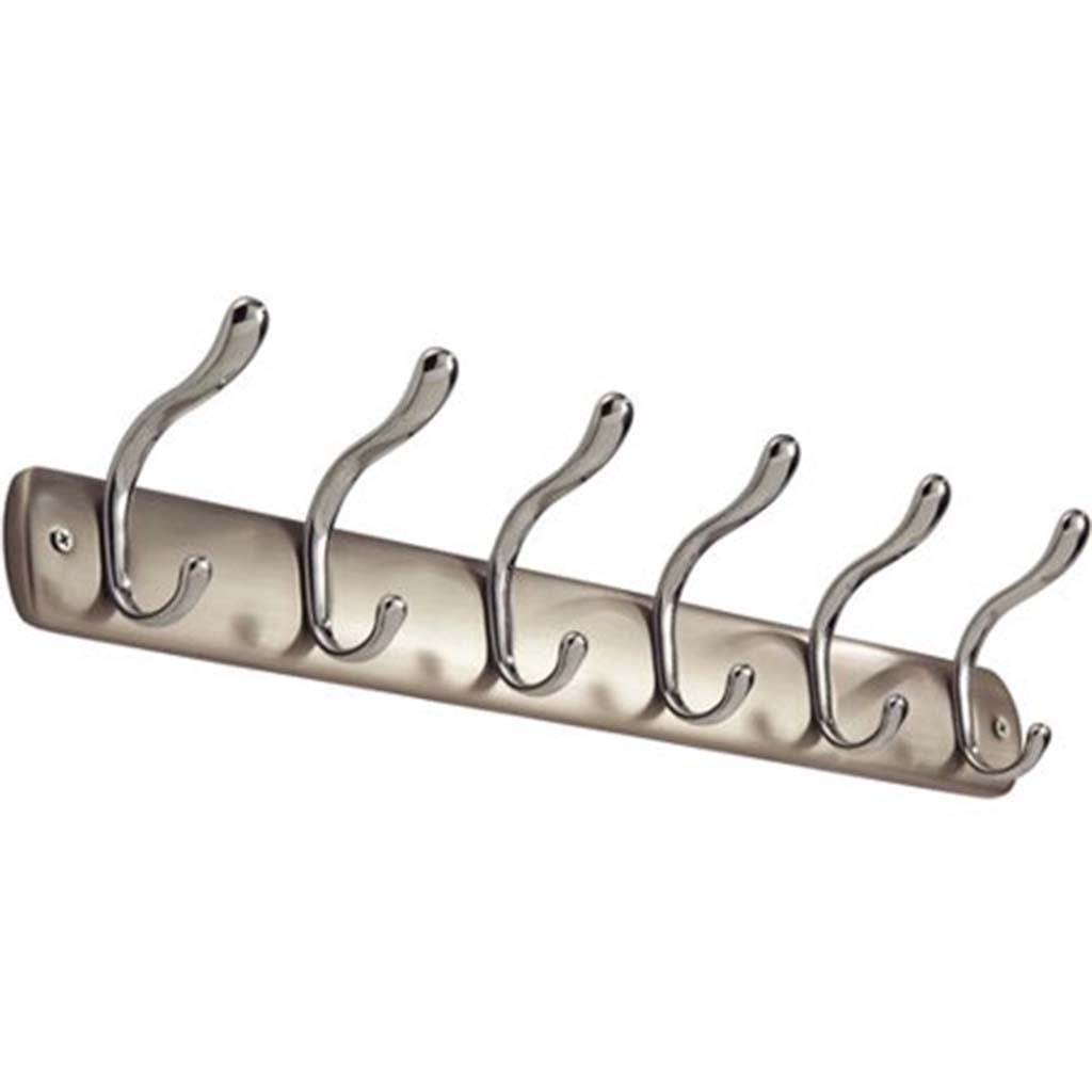 Bruschia Wall Mounted Hook 6 Rack Brushed