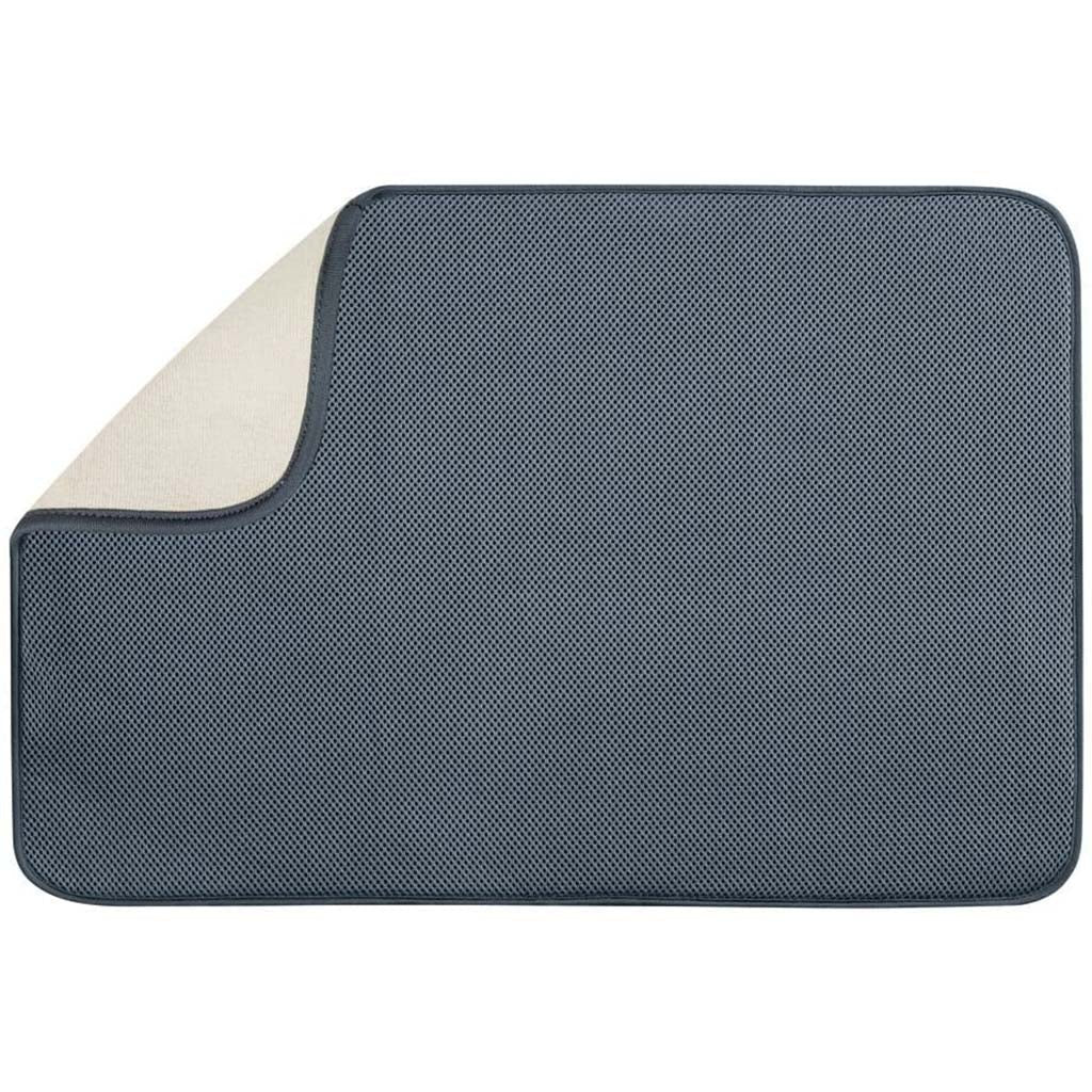 Dry Kitchen Mat Solid Xlarge 24in x 18in, Gray