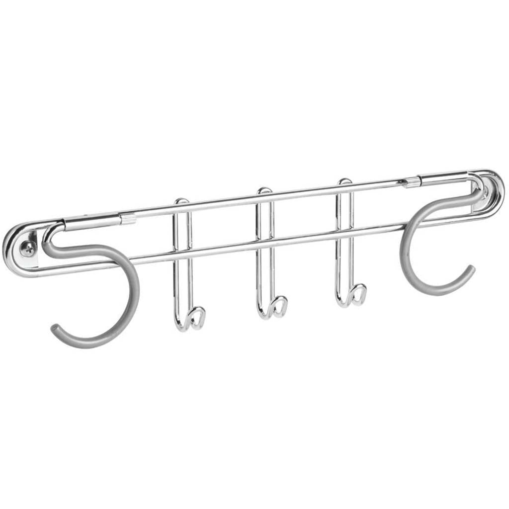 Classico Wall Mount Broom and Mop Holder Chrome