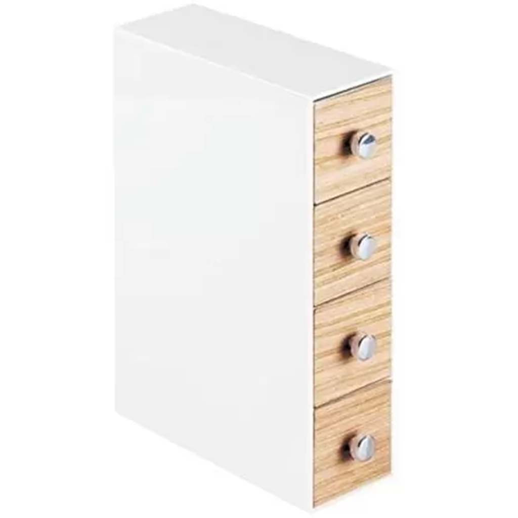 RealWood Drawers Tower 4 Drawer Flip White