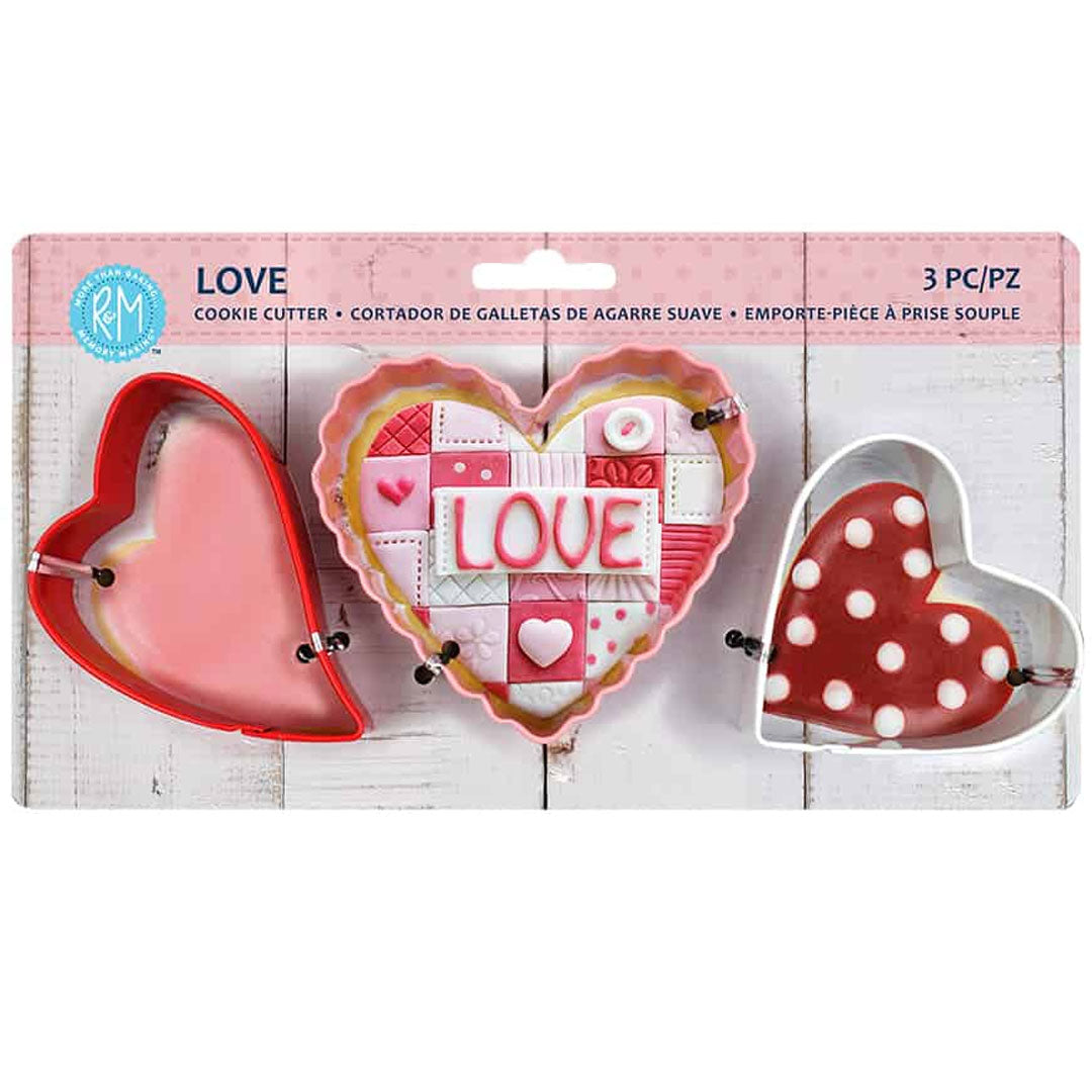 Love Color Cookie Cutter Carded 3pc Set