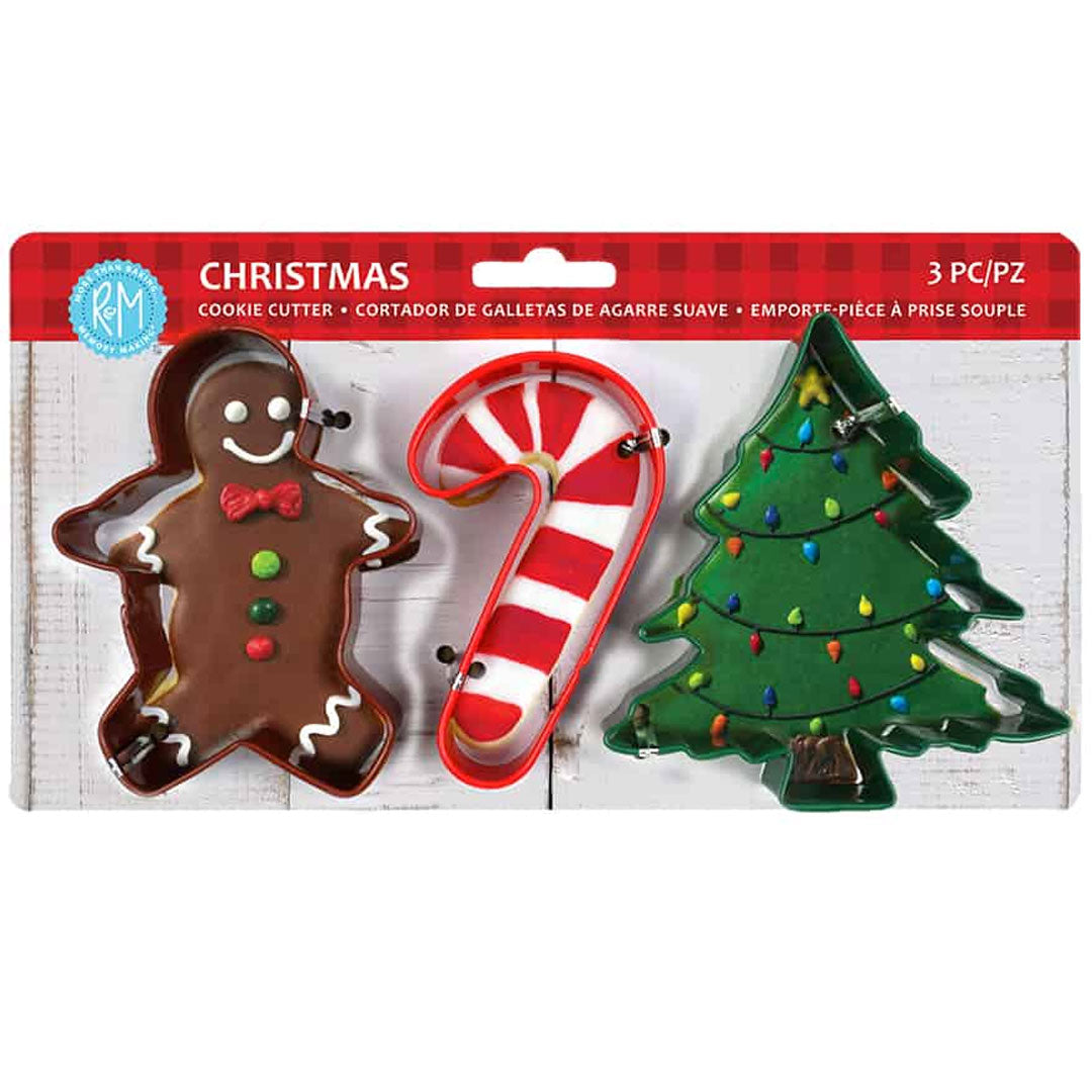 Christmas Color Cookie Cutter Carded 3pc Set