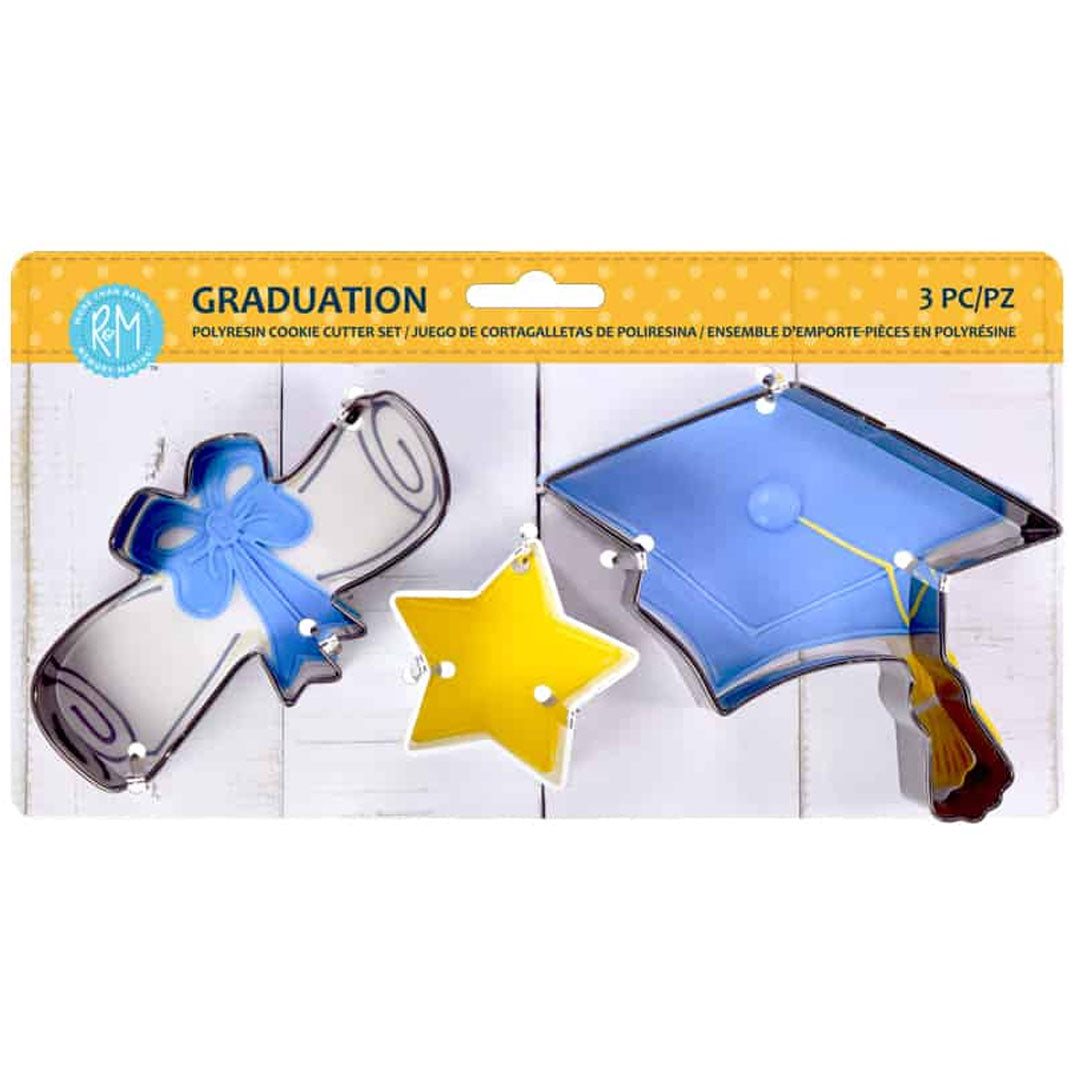 Graduation Color Cookie Cutter Carded 3pc Set