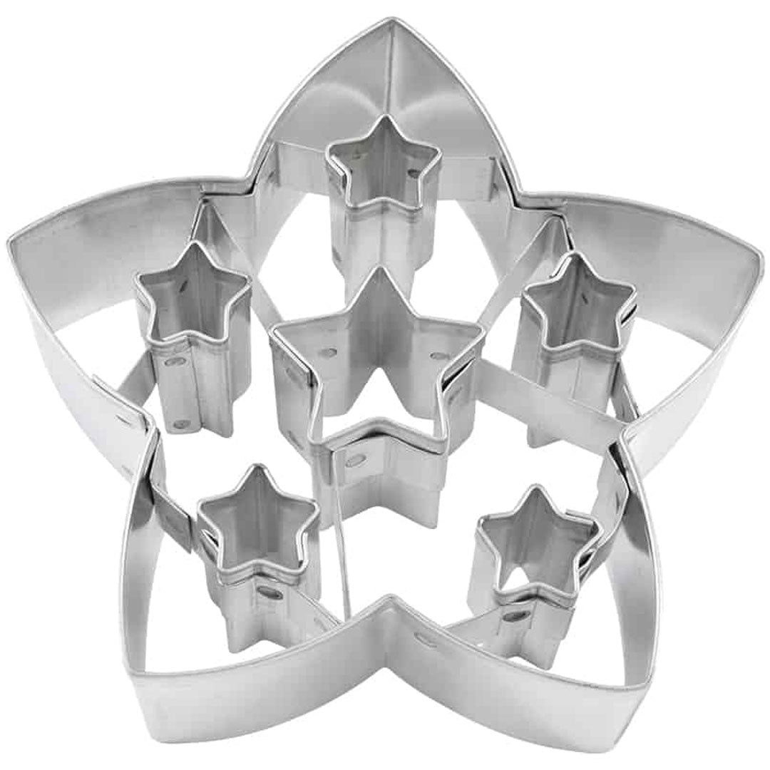 Star Cookie Cutter With Cutouts 3in