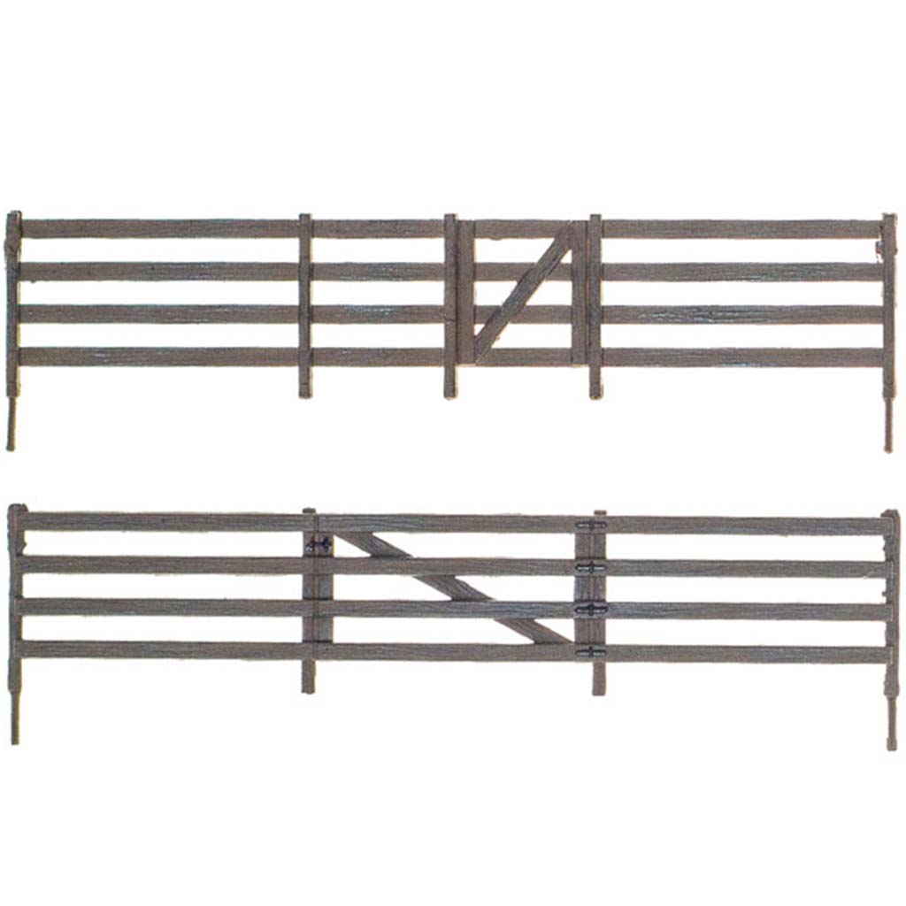 Woodland Scenics N Scale Rail Fence Kit with Gates Hinges &amp; Planter Pins