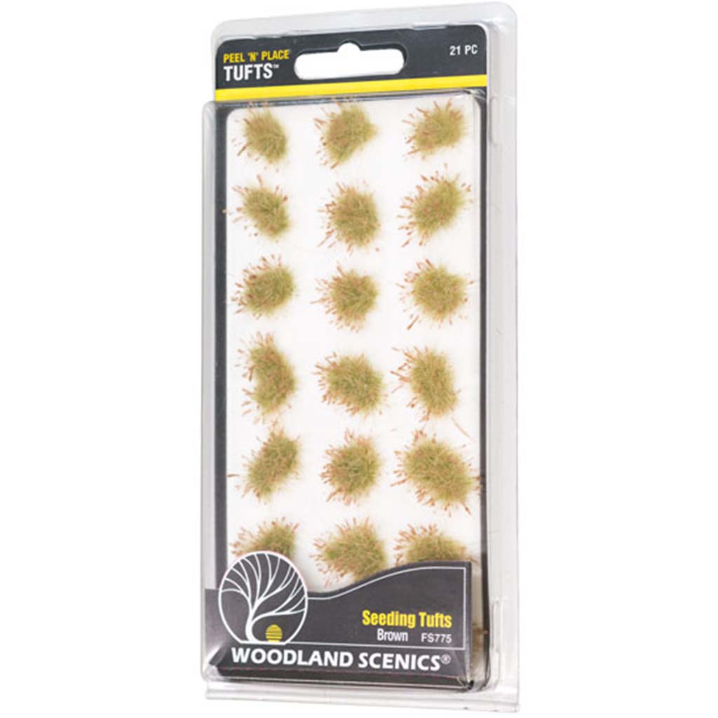 Woodland Scenics Peel 'n' Place Tufts, Brown Seeding