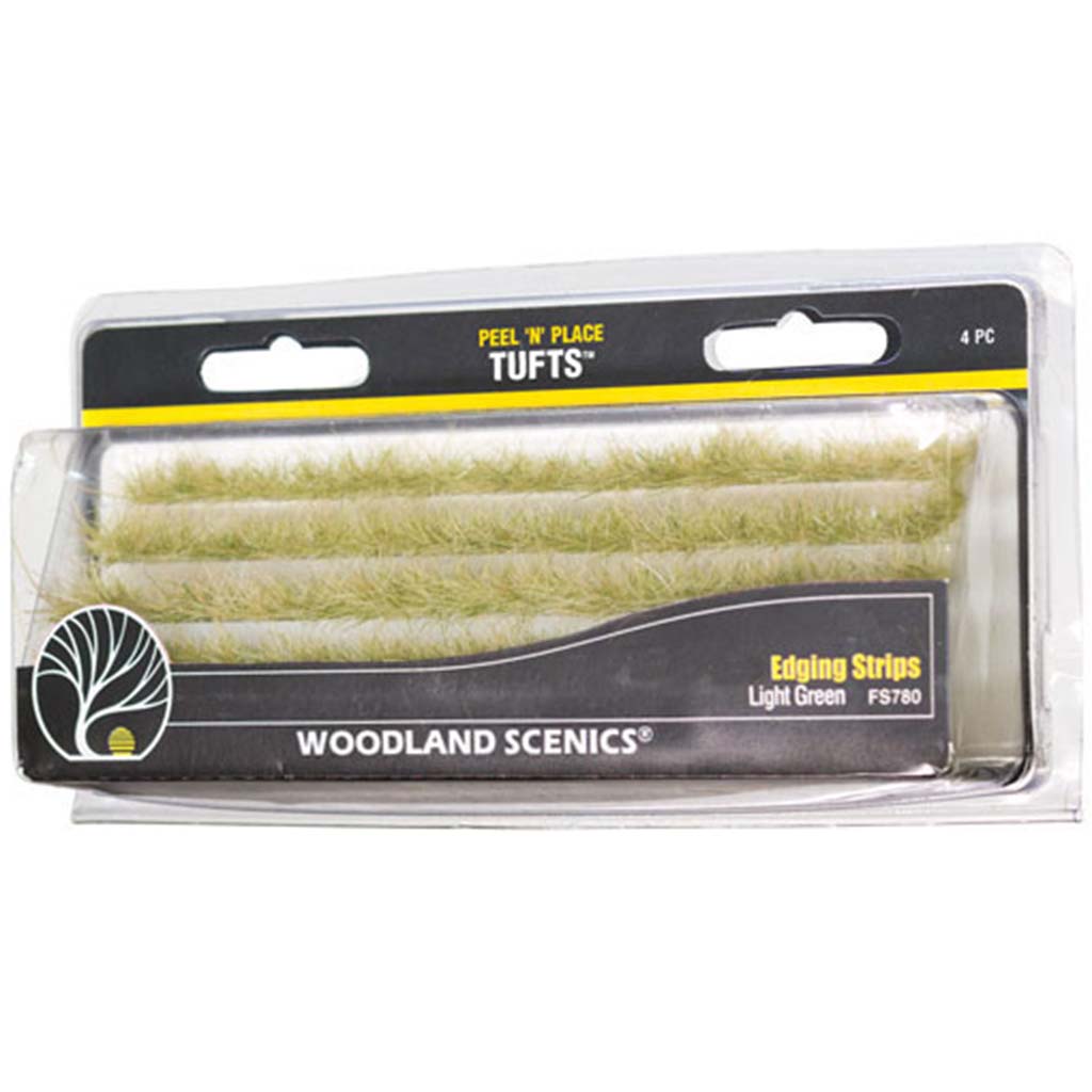 Woodland Scenics Peel 'n' Place Tufts Light Green Edging Strips A Scale