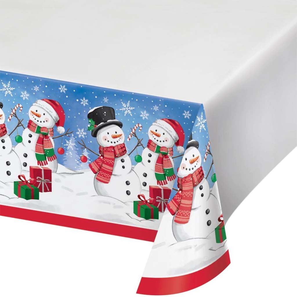 Table Cover 54in x102in Candy Cane Snowman