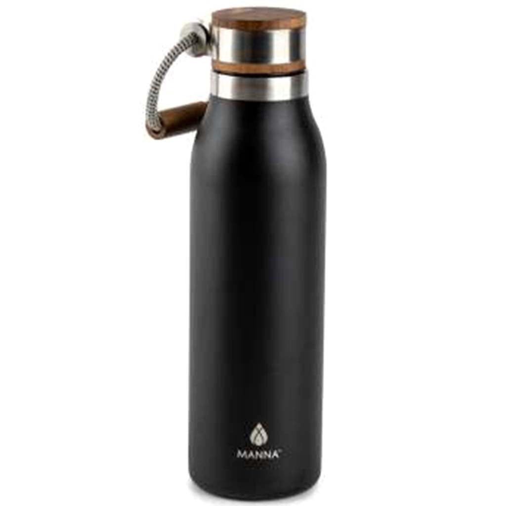 Manna Water Bottle Ascend Black Powder Coated 18oz
