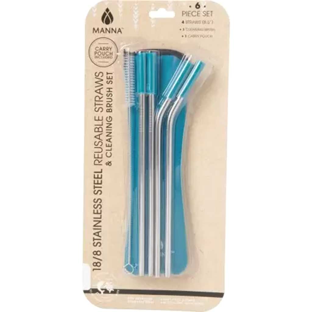 Straws with Tips and Cleaner Set Travel 6pcs