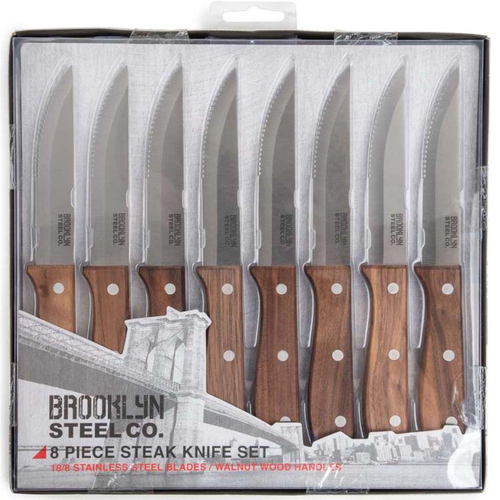Jumbo Steak Knives Walnut, 8pc