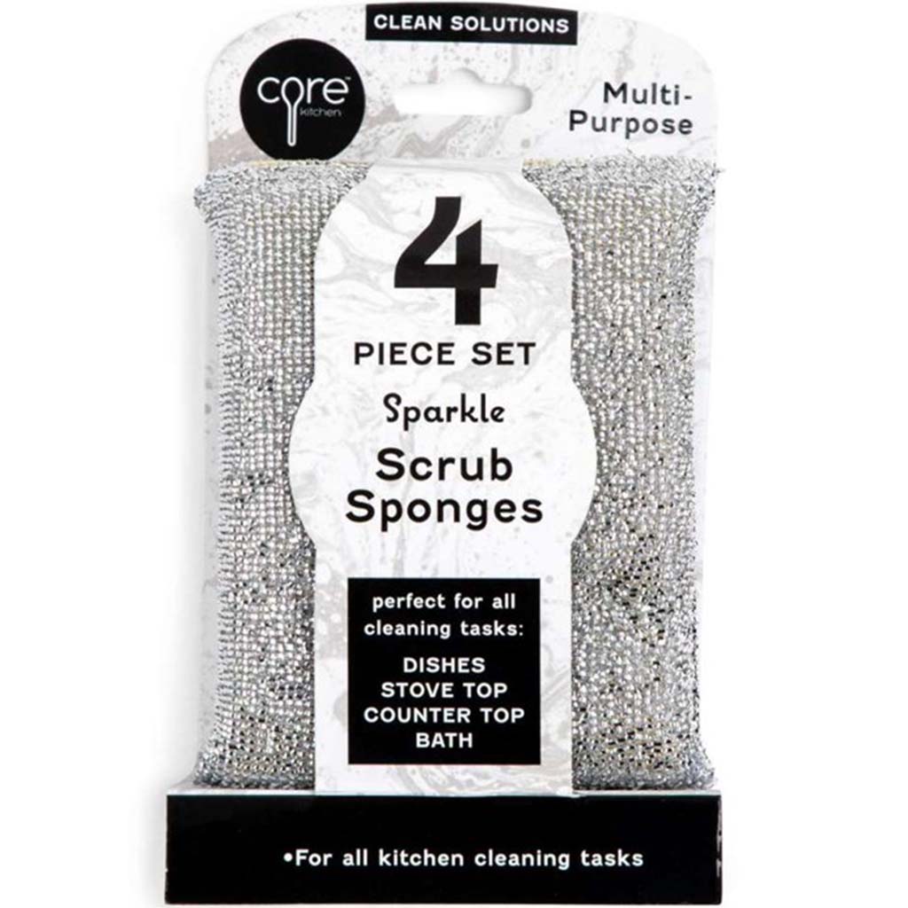 Silver Metallic Colored Scrubbies, Set of 4