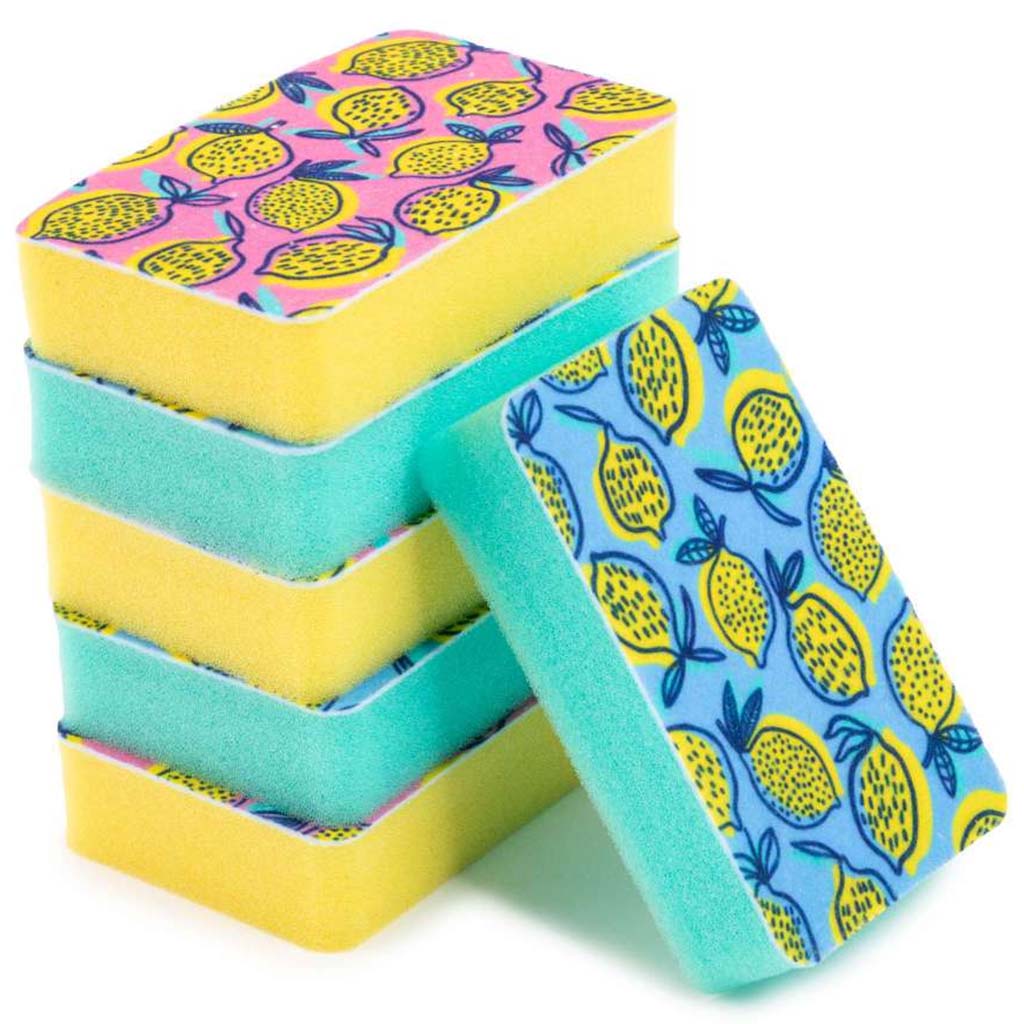Lemon Printed Sponges, Set of 6