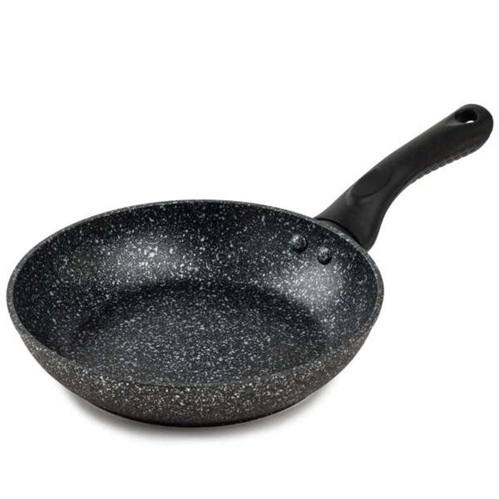 Aluminum Forged Silicone Handle Fry Pan Black