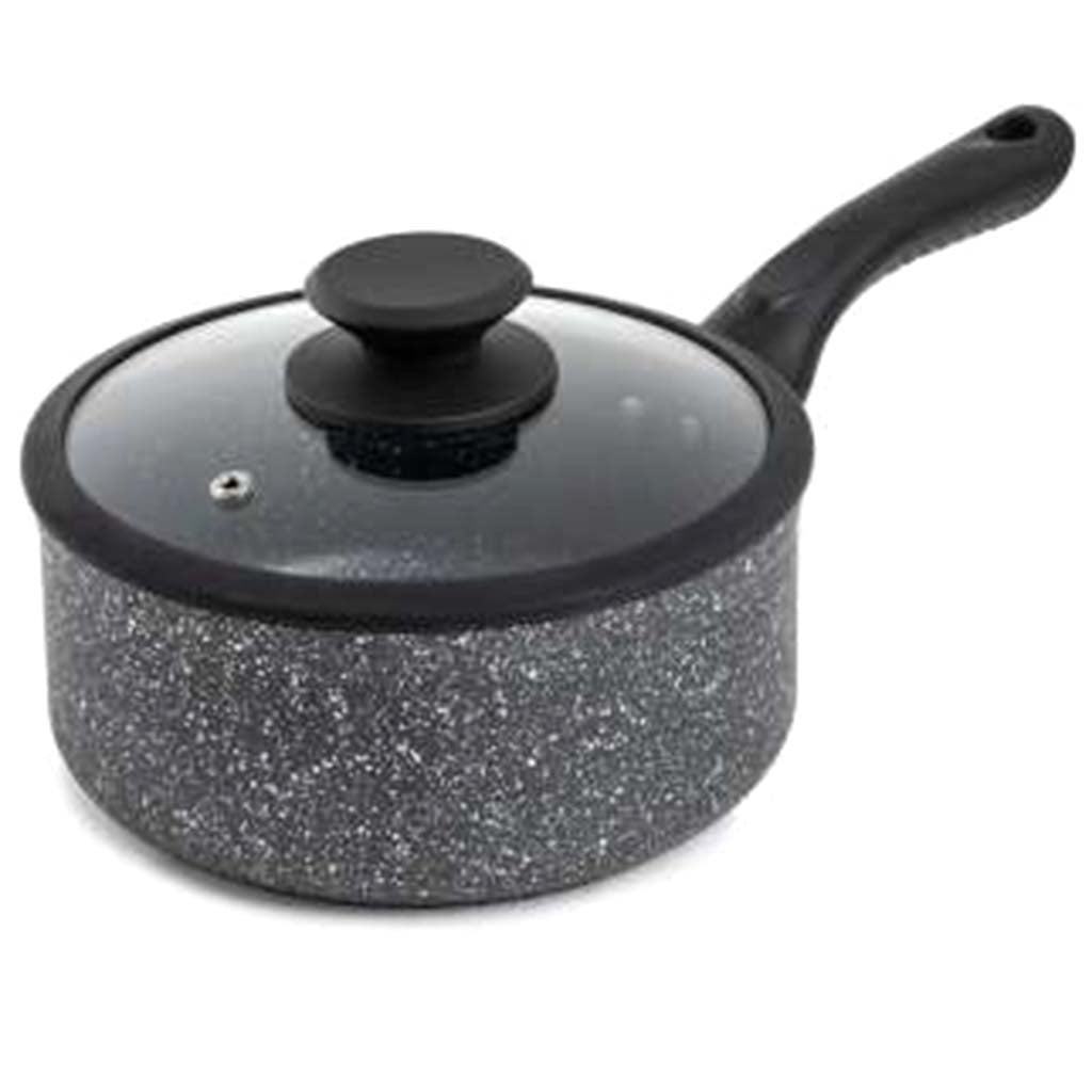 Nonstick Aluminum Saucepan Black, 2qt